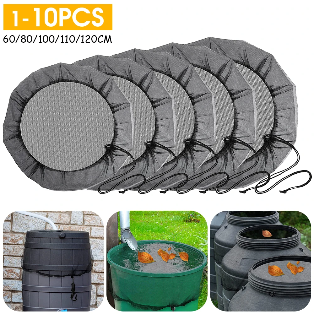 Barrel Cover Rain Water Tank Cover Mosquito Net Mesh Netting For Rain Barrels Water Collector Garden Supplies rain barrel cover