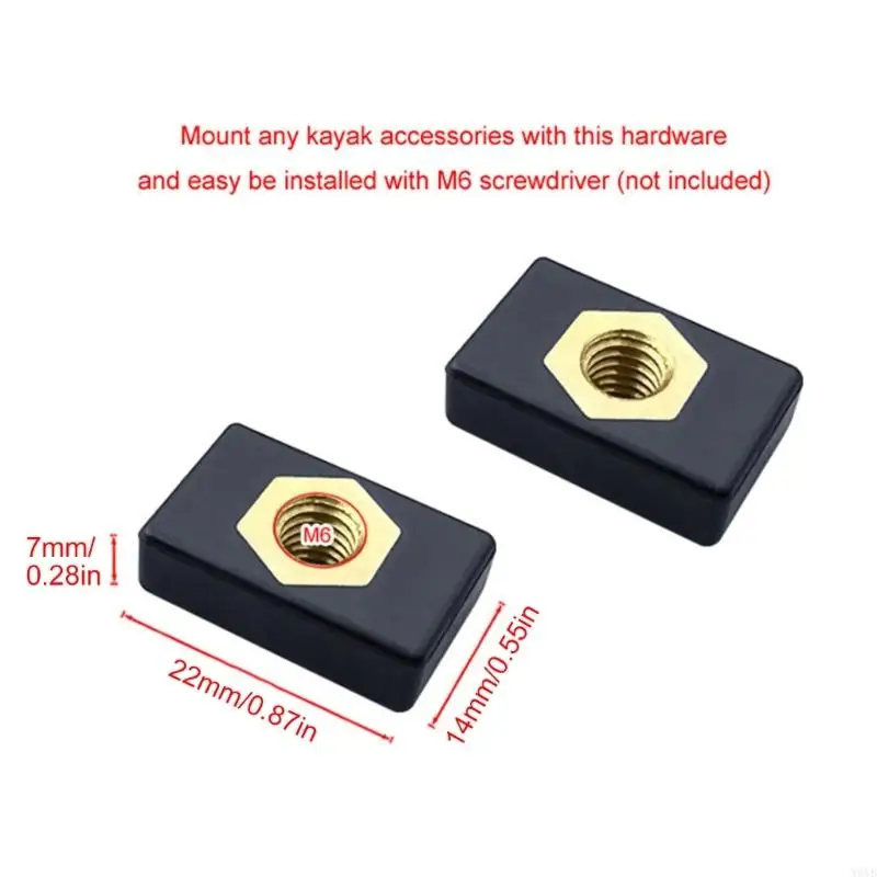 W0YB 6mm Kayak Track Coppers Nut Fishing Rod Holder Mounting Base Nut Enduring