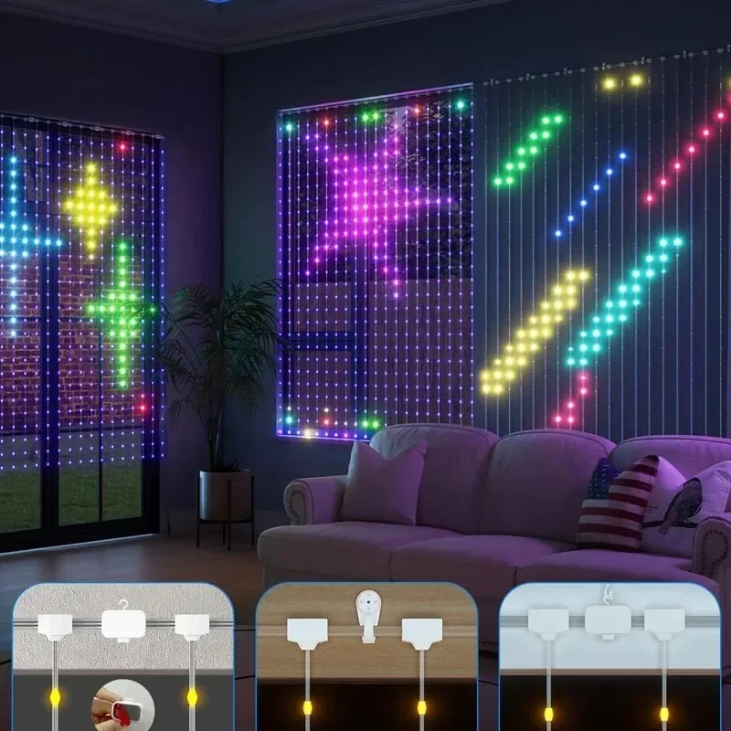 MIMIRGB RGB curtain lights close-up