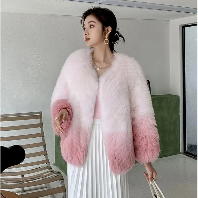 Korea Women'S Warm Elegant Faux Fox Fur Coat Korean Fashion Winter Fluffy Faux Fur Coat High Quality Fur Coats For Women