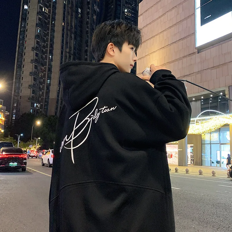 

Мужская толстовка с капюшоном в стиле хип-хоп Y2K, осень 2023, свитшот с надписью и графическим принтом, модный уличный пуловер, толстовки, мужская одежда