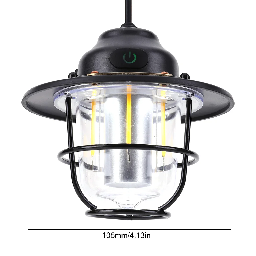 Camping Light 1200mAh Mini Metal Chandelier 2700K/6500K Retro Atmosphere Stepless Dimming Type C Charging for Fishing