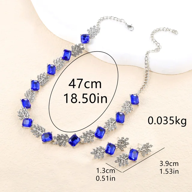 Elegant Geometric Big Crystal Bridal Jewelry Sets for Women Rhinestone Wedding Necklace Earrings Sets Luxury Quality Jewellery 6