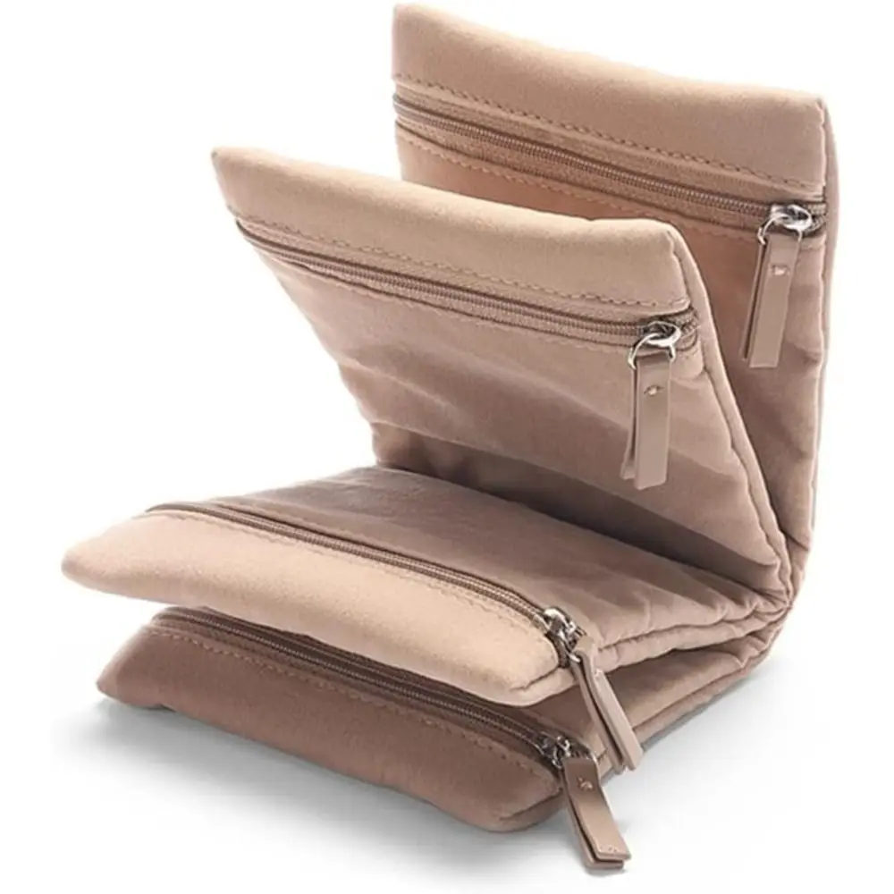 New Velvet Jewelry Organizer Book Design Foldable Jewelry Storage Book with zipper Soft Storage Bag for Rings//Earrings