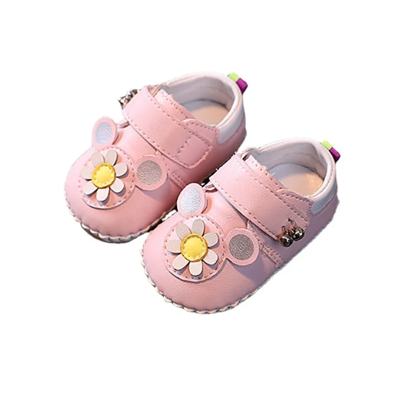 Baby Shoes 2023 Spring Soft Leather Anti Slip Casual Flats Baby Girls Dress Princess Shoes First Walkers Cute Flower Kids Shoes 5