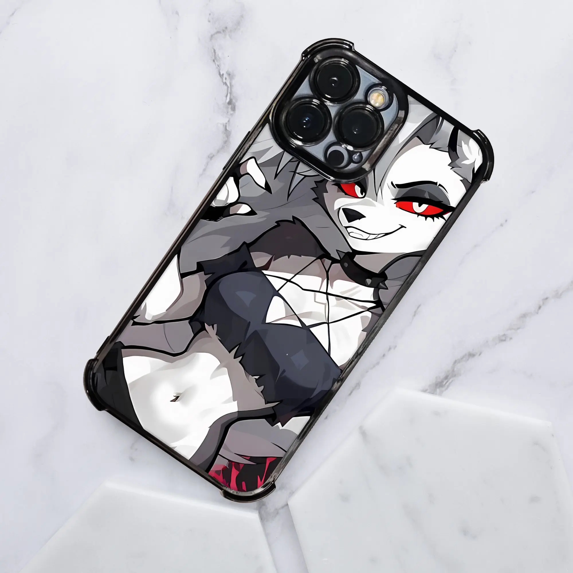Loona Fan Goth Wolf Girl Neon Aesthetic Phone Case - Electroplated Finish