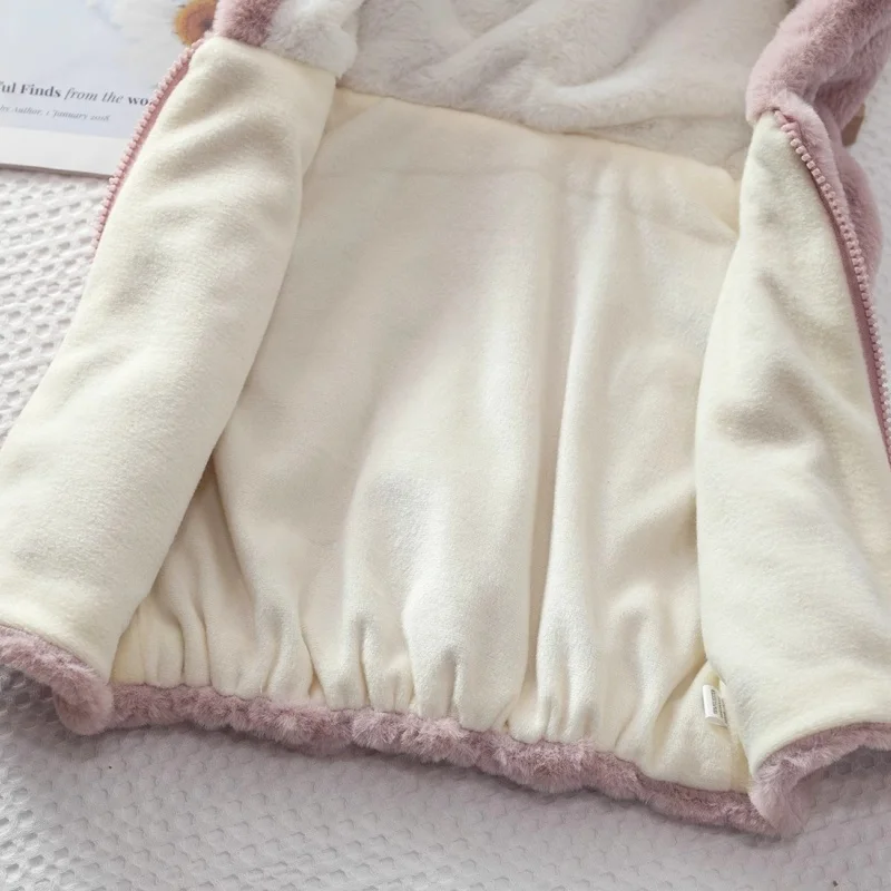 1 2 3 4세 여아 조끼 코트 귀여운 토끼 재킷 여아용 후드 조끼 가을 아우터 아동복
