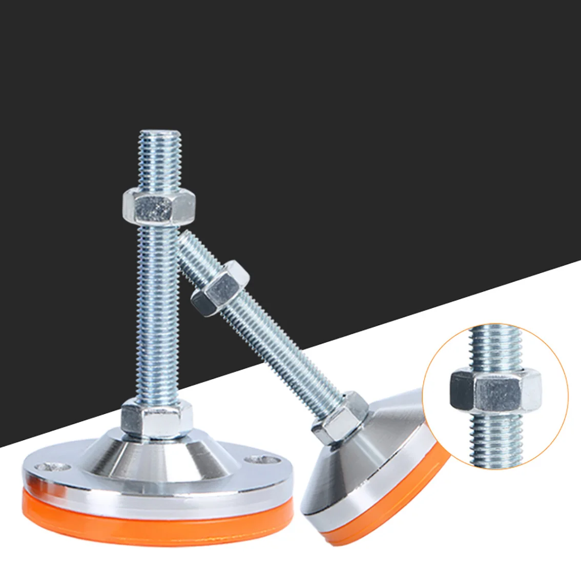 Ajuste pé Copo Resistente Não-skid Almofada de Metal Chassi Comprimento da Linha Articulado pé de Nivelamento Peças M8-m16