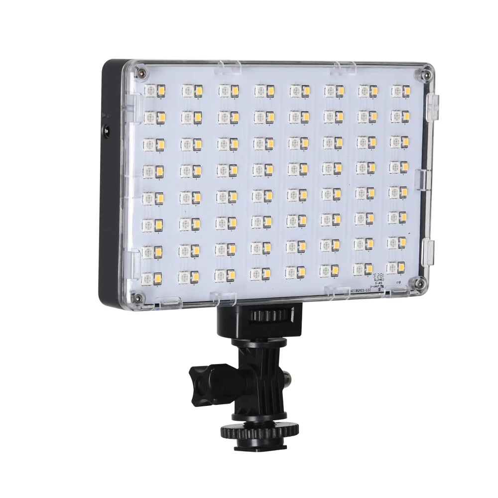 

E-96 Hot shoe mount On-camera RGB LED light with 1/4" threaded hole