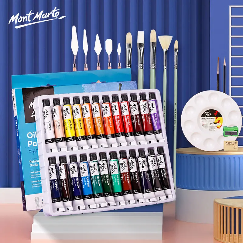 Professional 12/24 Colors 12 ML Tube Oil Paints Art For Artists Canvas Pigment Art Supplies Drawing Set Good Coverage