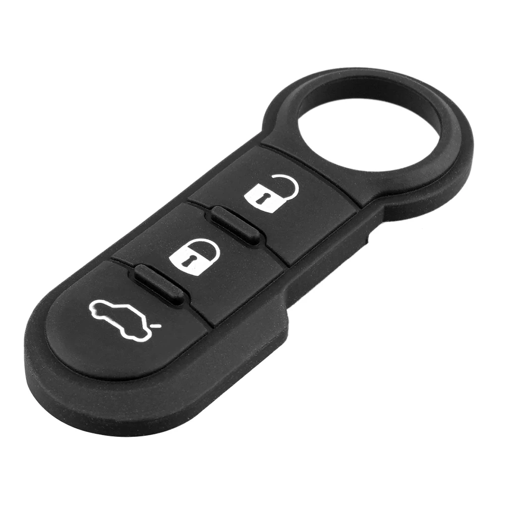 3 Button Flip Remote Key Skin Silicone Fob Flip Key Remote Remote Car Key Case Cover for Fiat 500 Panda Abarth Punto Replacement