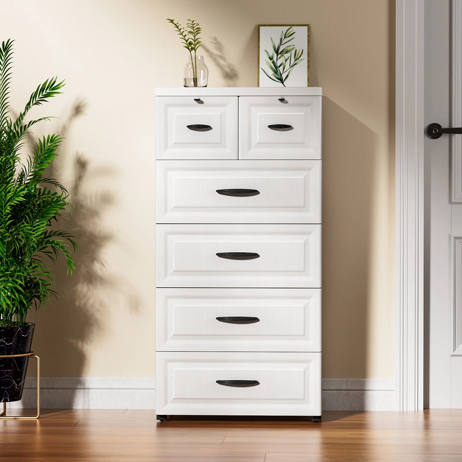 5 Drawer Chest Dressers Storage Cabinet Wooden Dresser Mobile Cabinet Locker Living Room Organizer Small Drawer Home Office