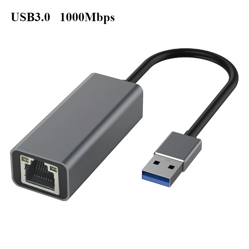 High-Speed USB Ethernet Adapter - Wired LAN Connector with Gigabit Network Support
