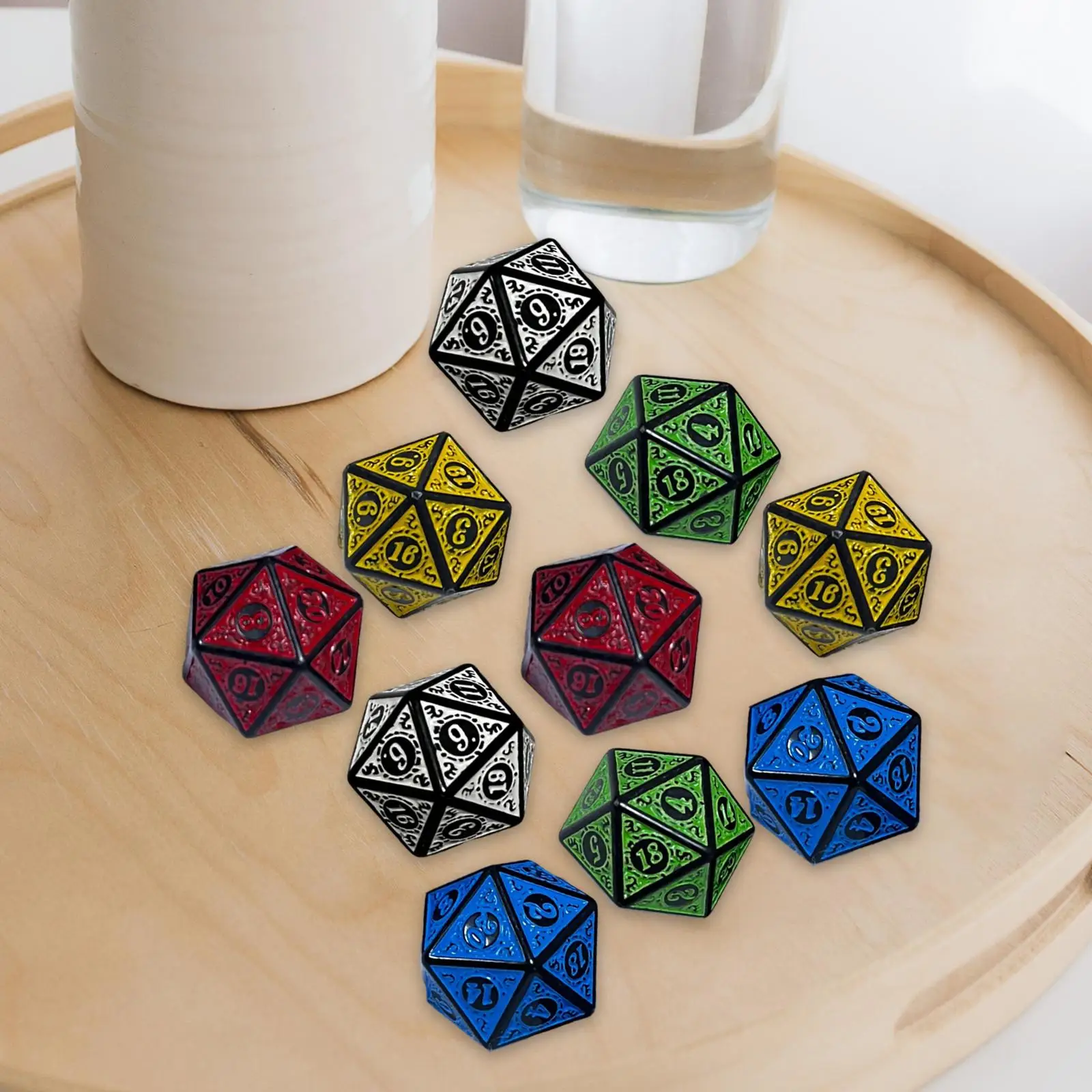 10 Pieces Astrology Dice Polyhedral Dice Entertainment Toy Crafts Constellation Dices 20 Sided for Party Toy Teaching Math