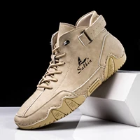 New Handmade Men Boots Design Sneakers Man Outdoor Casual Leather Men Sneakers Ankle Boots Trekking Fall Breathable Hot Sale - Image 4