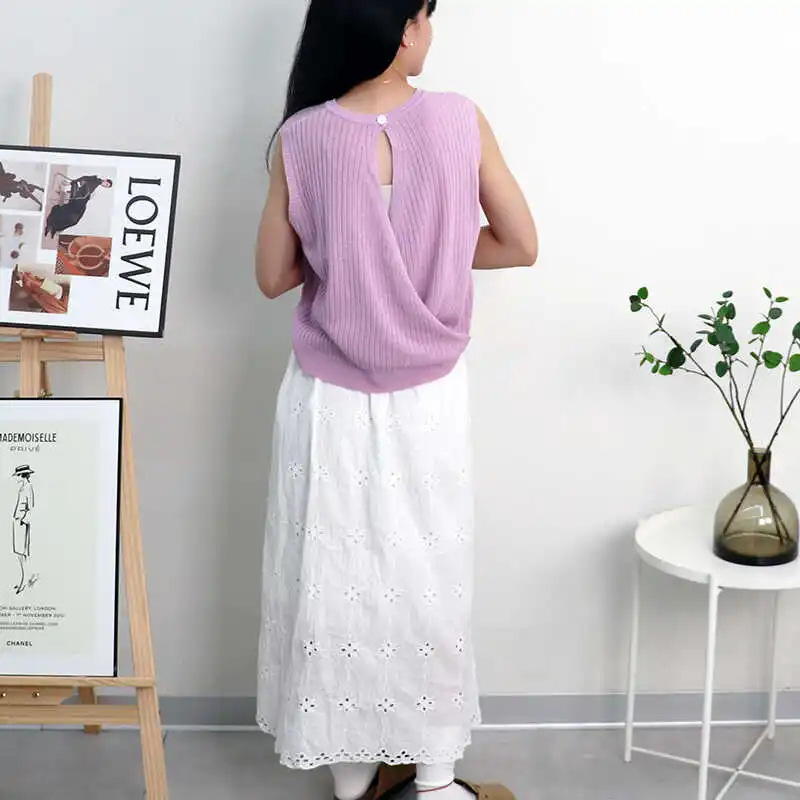 

Thin Mesh Sweater Pullover Women's Jumper Korean Fashion Knitted Tops Summer Hollow Out Sexy Casual Streetwear Chic Style Pull