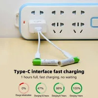 AA 2600mWh & AAA 750mWh 1.5V AA AAA USB Rechargeable Li-ion Batteries Type-C Cable Charging for Mouse Clock Shaver Hermometer 4