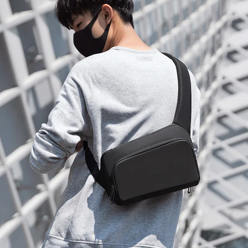 Waterproof CrossBag Personality Fashion Men Magnetic Messenger Bag Lightweight Minimalist Sling Shoulder Bag