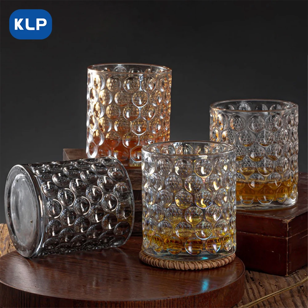 KLP Glasses Drinking glasses for home kitchen dining room office desktop Three color options clear amber anthracite