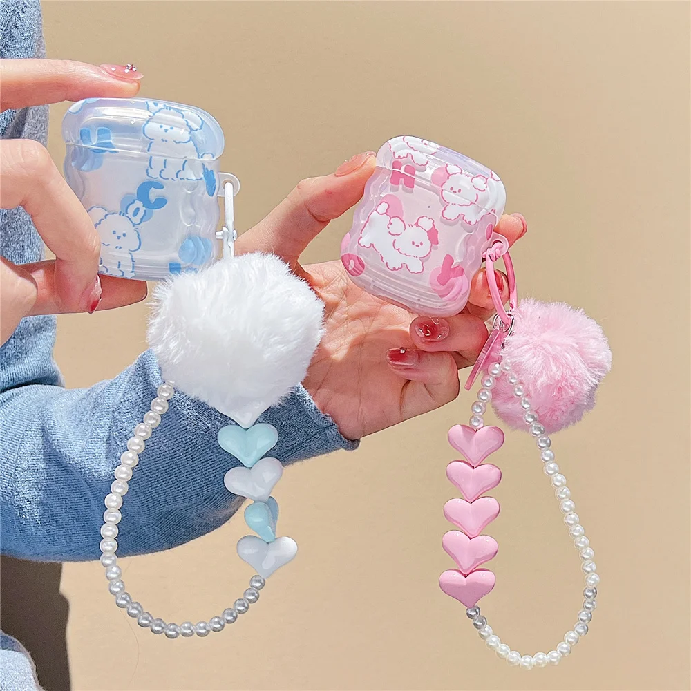 Ciondolo Cane Cartone Animato Morbido Per Custodia Airpod Pro Carino Per Airpod 1 2 3 Pro 2 Cover Ins Corea Wireless Bluetooth Capa Con Bracciale