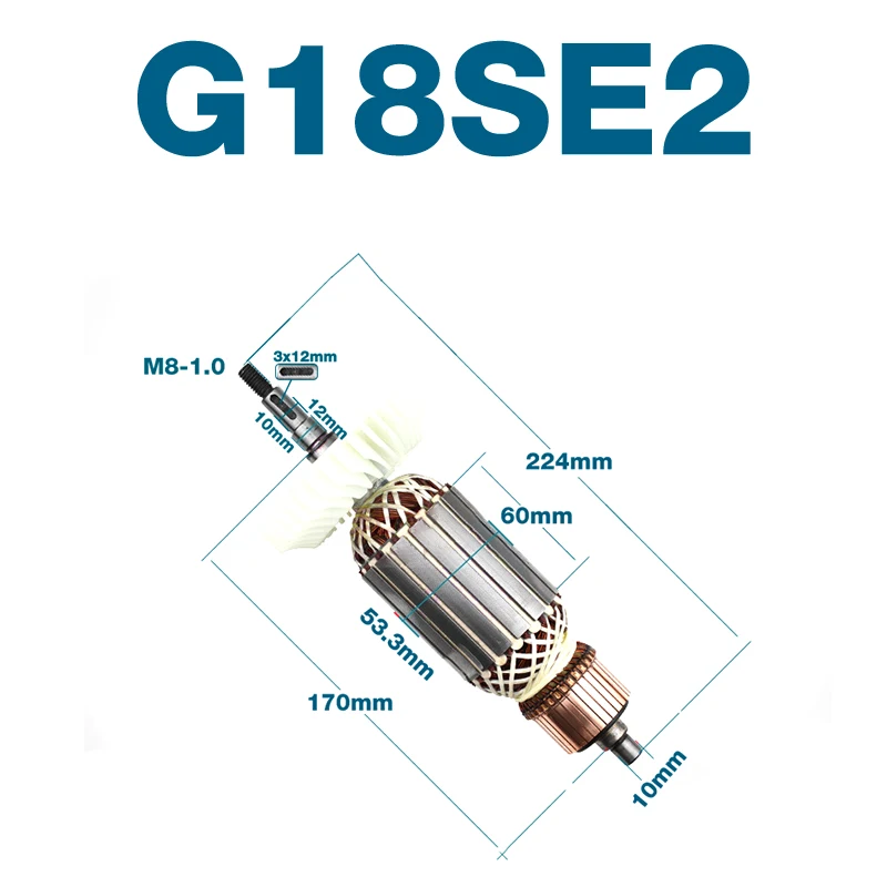 AC220-240V Armature Rotor 180 Accessories for Hitachi G18SE2 Angle Grinder Armature Rotor Anchor Power Tools Replacement Parts ac220 240v hammer rotor accessories replacement for hitachi vr16 vrv 16 power tools rotor armature anchor