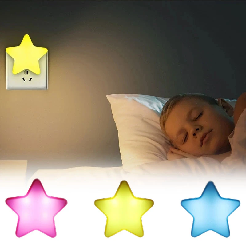 star night light Remote Controller Star LED Plug-in Night Light AC110-220V Light Sensor Control 3Mode Timer Bedside Wall Lamp Baby Sleeping Light dinosaur night light