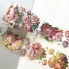3m/Roll Laser Blue Red Flower PET Tape Decorative Masking Tape Scrapbooking Sticker Journal Aesthetic Stationery 3