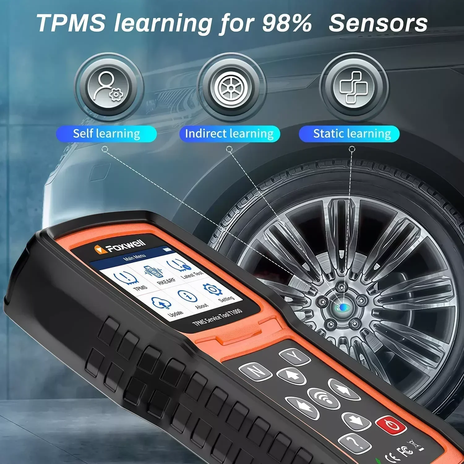 Foxwell T1000 TPMS Sensors Programming Activate Check RF Key FOB Tire Pressure Monitoring System Auto Tester Detector PK TS508 tire pressure monitor,car diagnostic tool