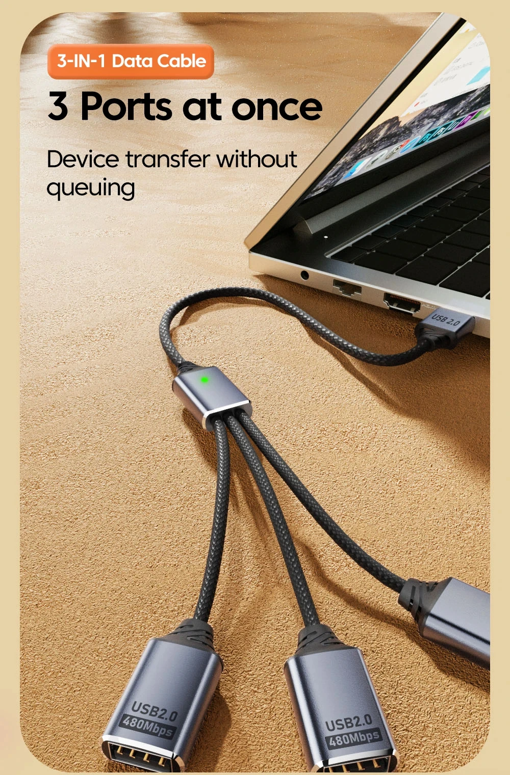 Usb Hub 3 In 1 With Usb A And Type C Multi Port Adapter For Data_voghion.com