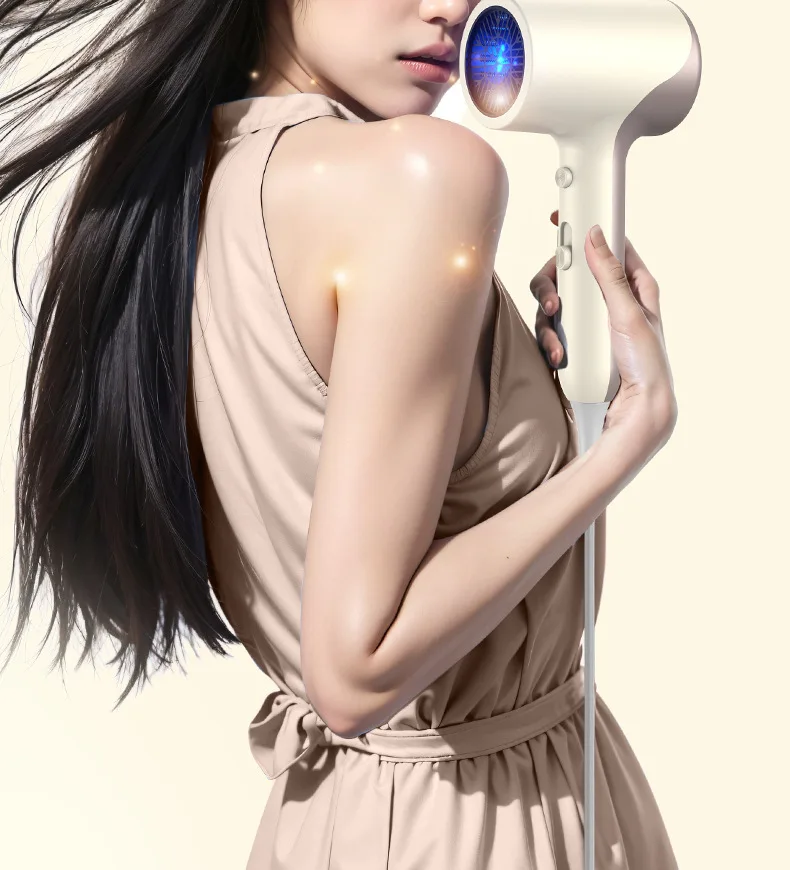 Blue Light Negative Ion Wall Mounted Hair Dryer 1800W High-Power Non-Punching fo