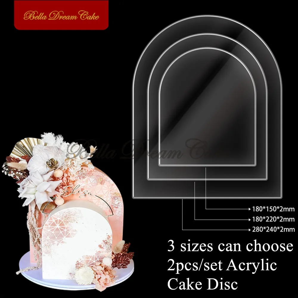 2pcs/set Archway Design Acrylic Cake Discs DIY Buttercream