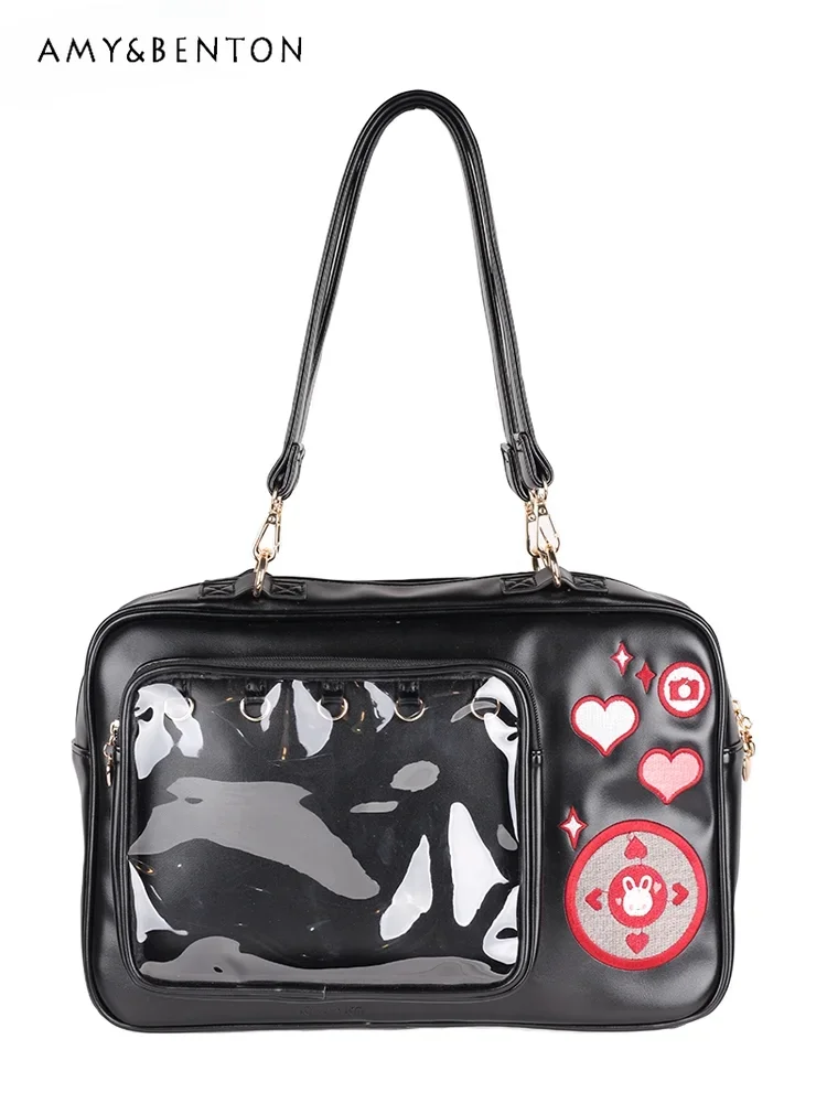 Original Japanese Lolita Itabag Backpack Daily JK Uniform Transparent Large Capacity Square Bag Sweet Cute Messenger Bag Student 6