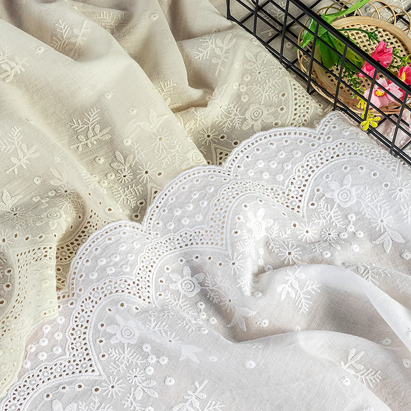 

3Yards/lot Width 32.5cm Bedding and Curtain Sewing Materials Cotton Embroidered Lace Fabric Handmade DIY Sewing Lace Trim RS4426