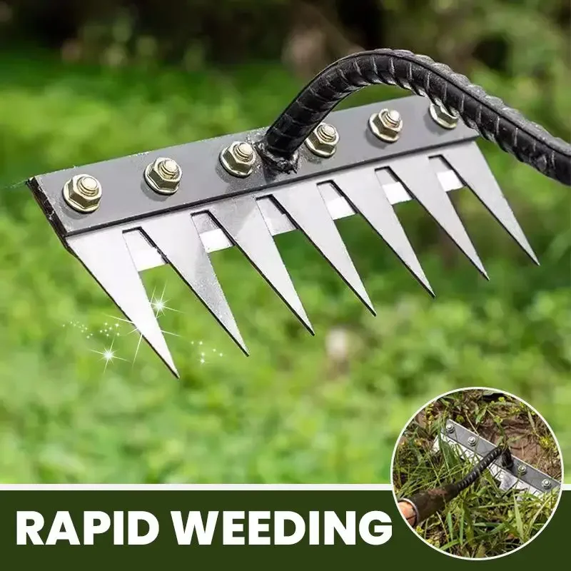 Garden Hand Rake 5/6/7/8 Teeth Iron Gardening Hoe Weeding Rake Farm Tool Grasping Raking Loosening Soil Nail Rake Tool Artifact Harrow Farm garden hand rake garden hoe garden cultivator