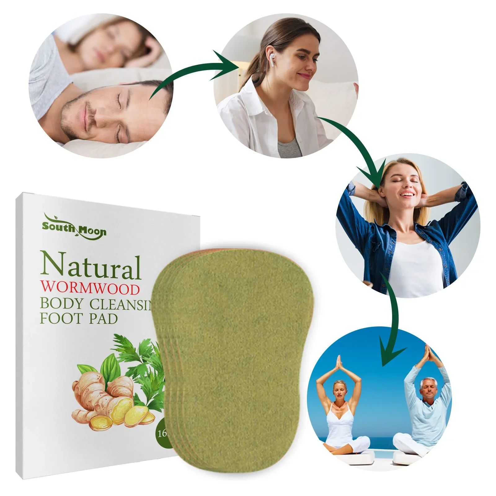 Foot Detox Patches Wormwood Pads Stress Relief Sleeping