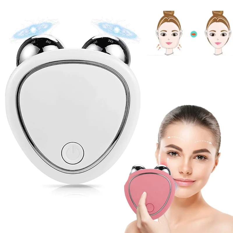 Facial Electric Face Lifting Roller Massager EMS Microcurrent Face Skin Tightening Rejuvenation Face Massage Skin Beauty Care
