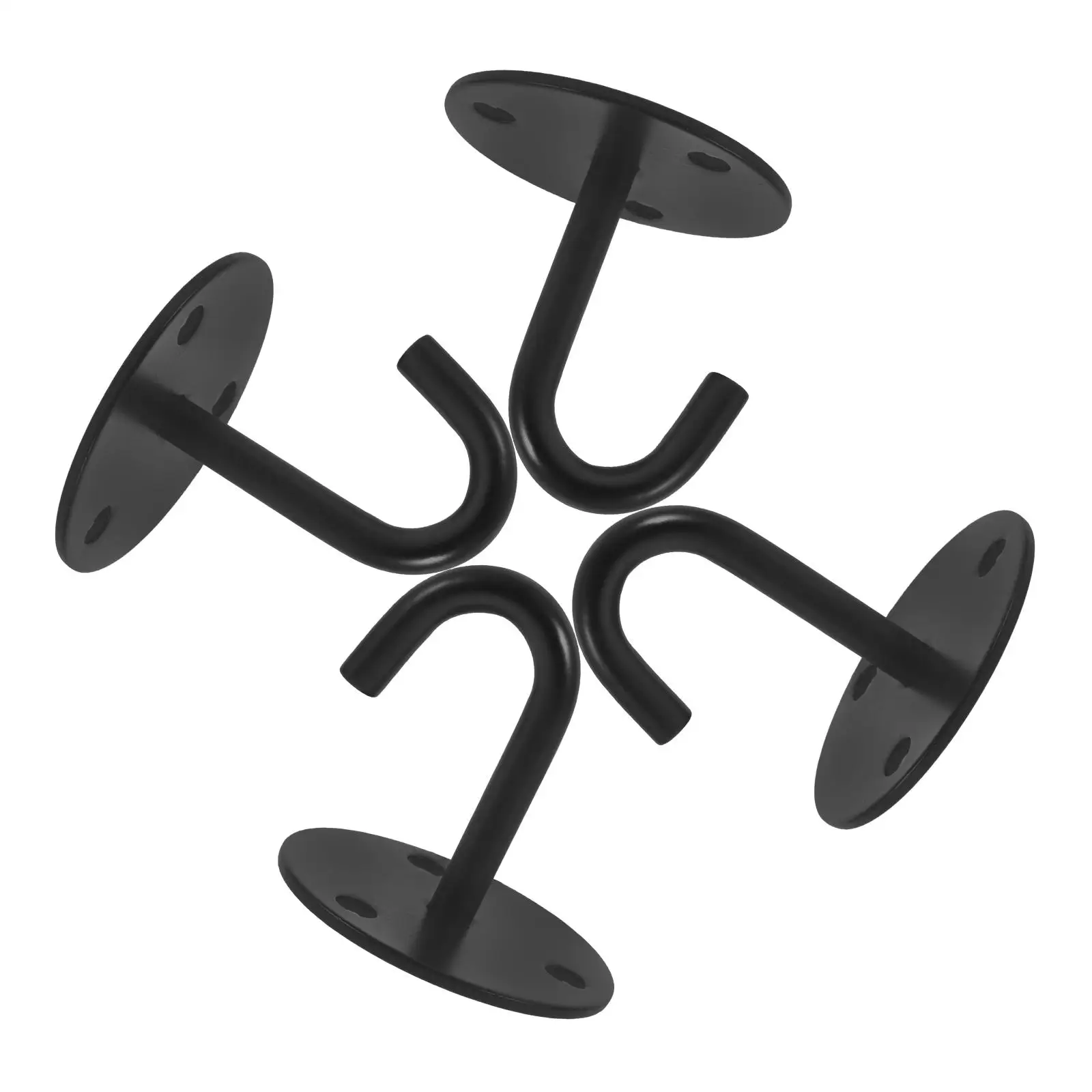 4pcs Stainless Buckle Heavy Duty Black Ceiling Ceiling Mounted Hooks Under Shelf Hooks Gym Sandbag Fan Hanging