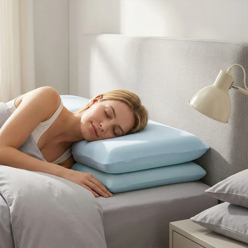 Enhanced Cooling Ice Silk Pillowcase for Hot Sleepers - Breathable & Soft Cover