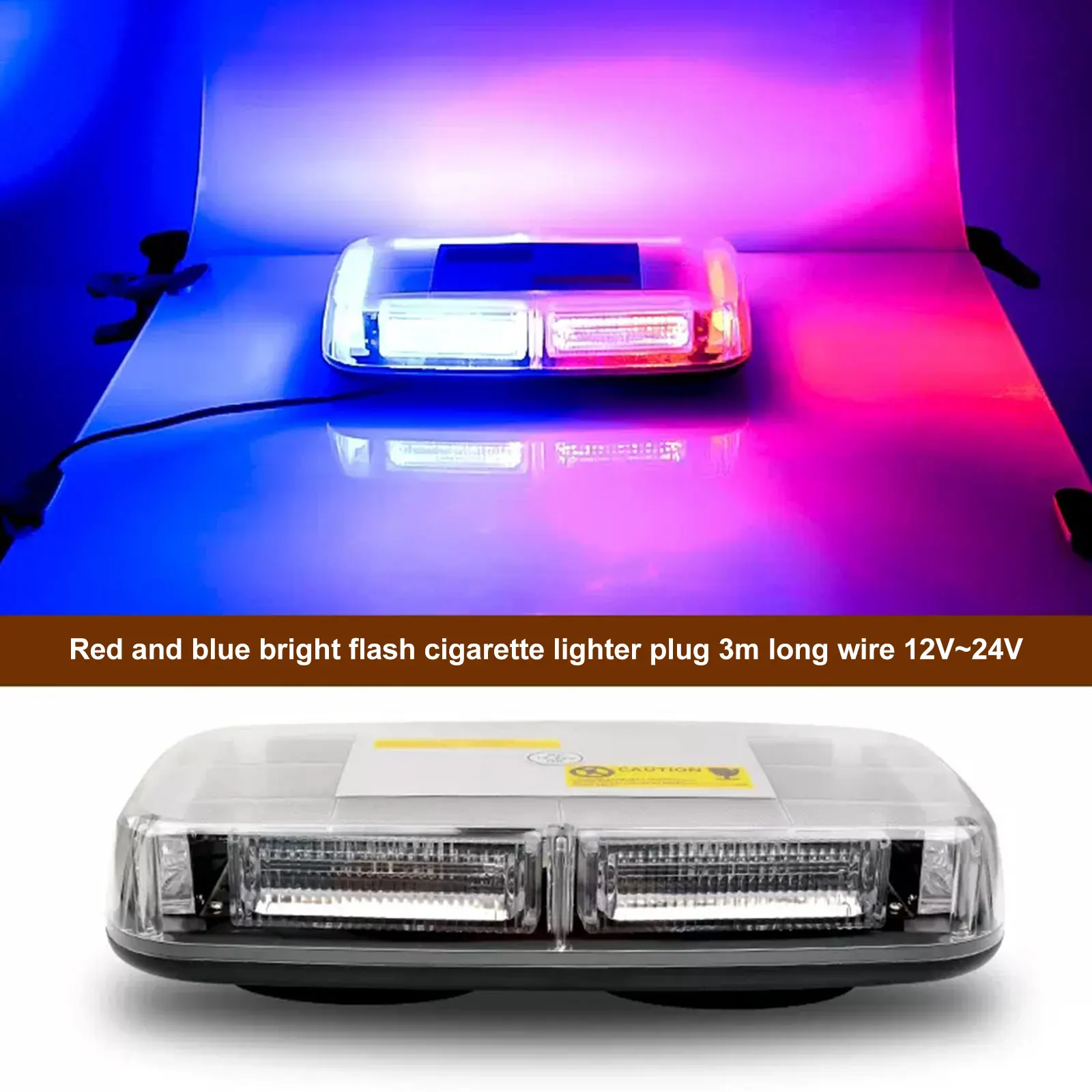 

Yellow LED COB Ceiling Lamp Emergency Signal Lamp DC12~24V Car Strobe Warning Light Vehicle Roof Flashing Beacon Police Flasher