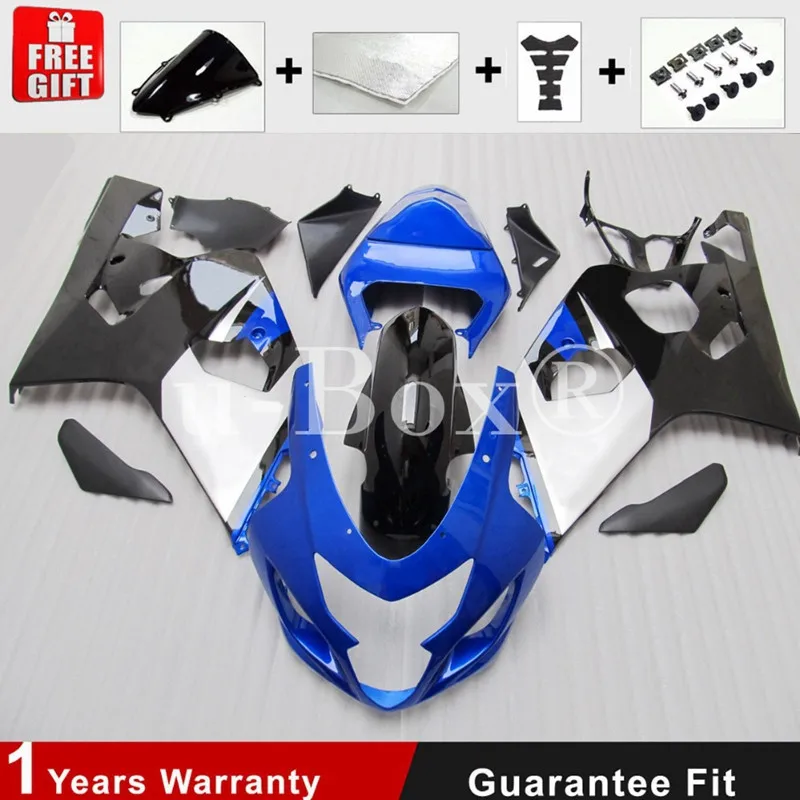 

4Gifts New ABS Fairings Kit Fit For SUZUKI 600 750 K4 2004 2005 04 05 Bodywork Set Custom White Blue Black