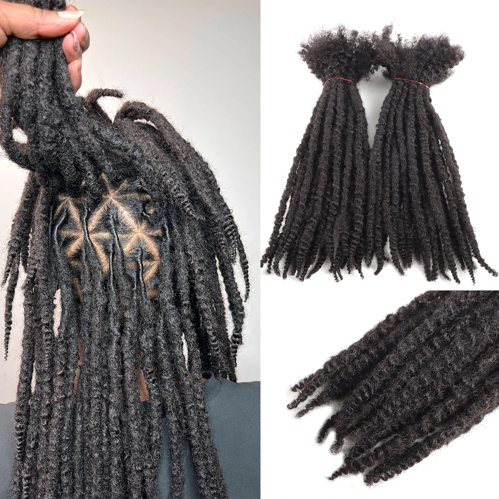 Textured Coiled Tips Curly Ends Locs 20strands one pack natrual soft locs loc extensions human hair curly ends locsanity