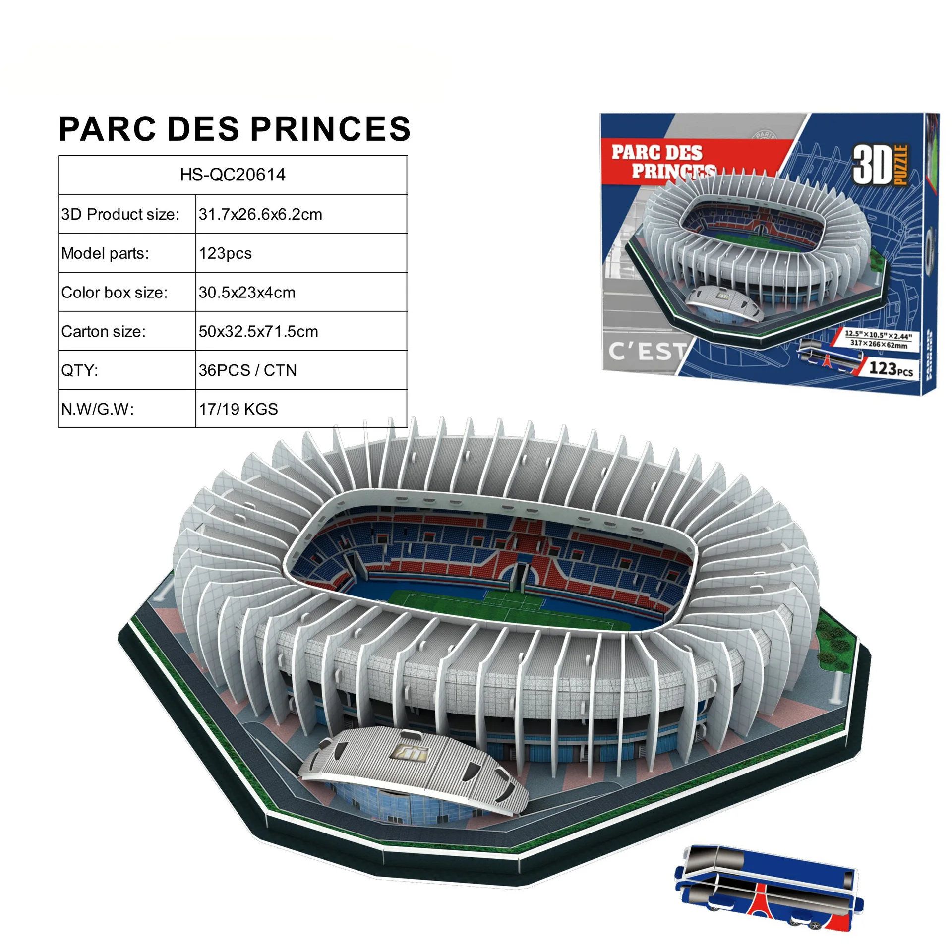 PARC DEC PRINCES DIY Football Stadium 3D Puzzle Model Toy Gifts Kids Toys  Educational Big Size SZ - AliExpress