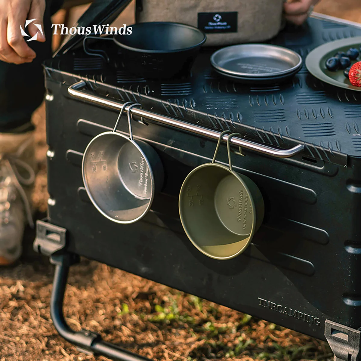 Thous Winds 휴대용 캠핑 요리, 레트로 야외 식기, 스테인레스 스틸 쏘서, 피크닉 조리기구, 캠핑 용품