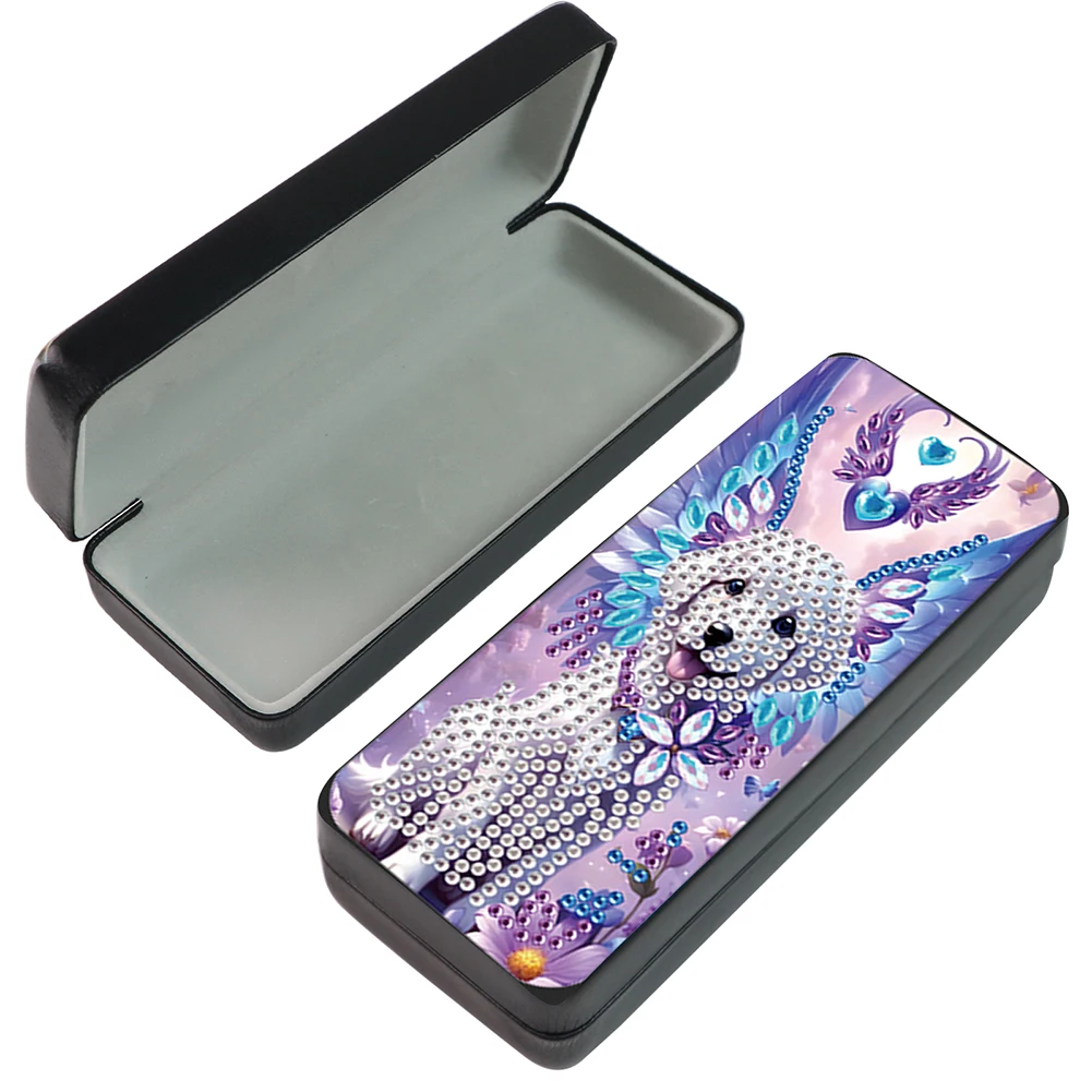 Diamond painting Diamond painting accessories Diamond art painting kit Diamond painting set 1Pcs Flower Animal Leather 5D Diamond Painting Sunglass Case DIY Diamond Sunglasses Storage Box for Art Craft