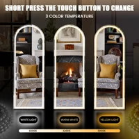 JHK Full Length 60"x16" Led Dimming Mirror 3 Color Lighting Aluminum Alloy Frame Standing Hanging Floor Mirrors For Living Room - Image 4