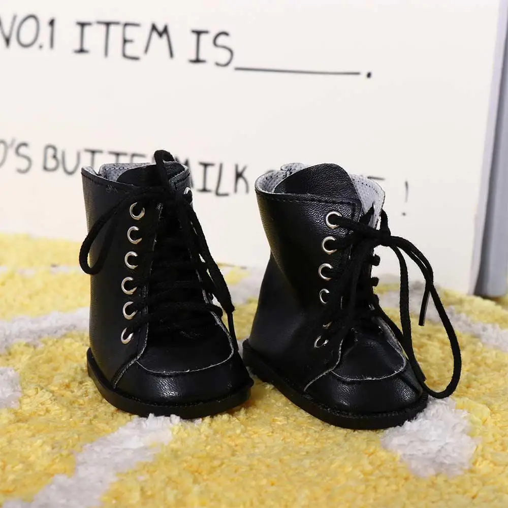 

Black Reborn Doll for 14inch PU Leather Cotton Doll Shoes Dolls Accessories