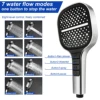 High Pressure Shower Head 7 Modes Adjustable Showerhead With Hose Saving Water One-Key Stop Spray Nozzle Bathroom Accessories 2