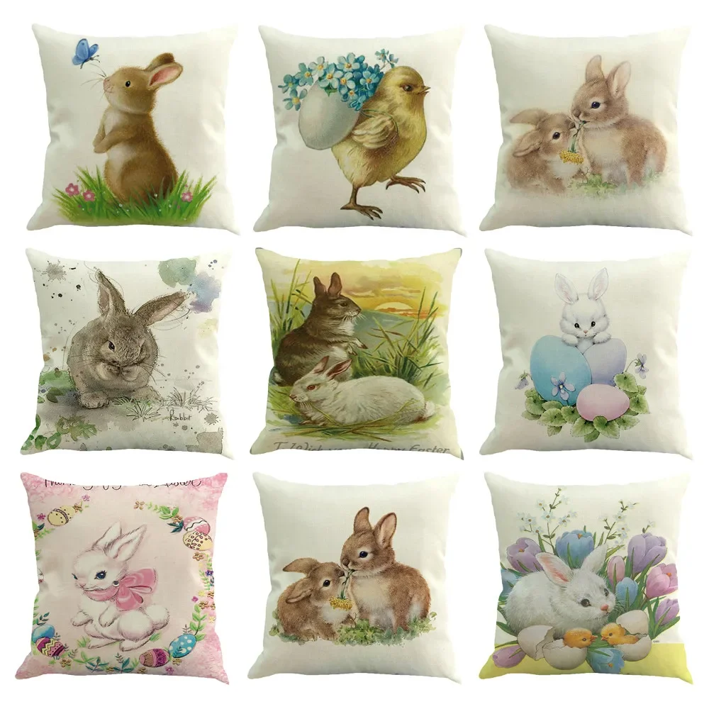 

Easter Bunny Collection Printed Sofa Cushion Covers Pillow Covers Home Decor Party Car Bedding