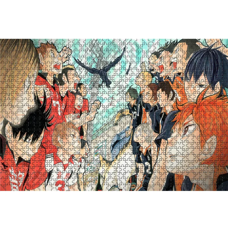 Haikyuu Jigsaw Puzzles 1000 Pieces Wooden Volleyball Anime Puzzles For Adults Children Educational Toys Gifts 3