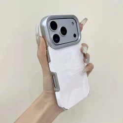 Glossy Water Ripple TPU Phone Case with Soft Bumper - Aesthetic Cover - iPhone 15 (White)